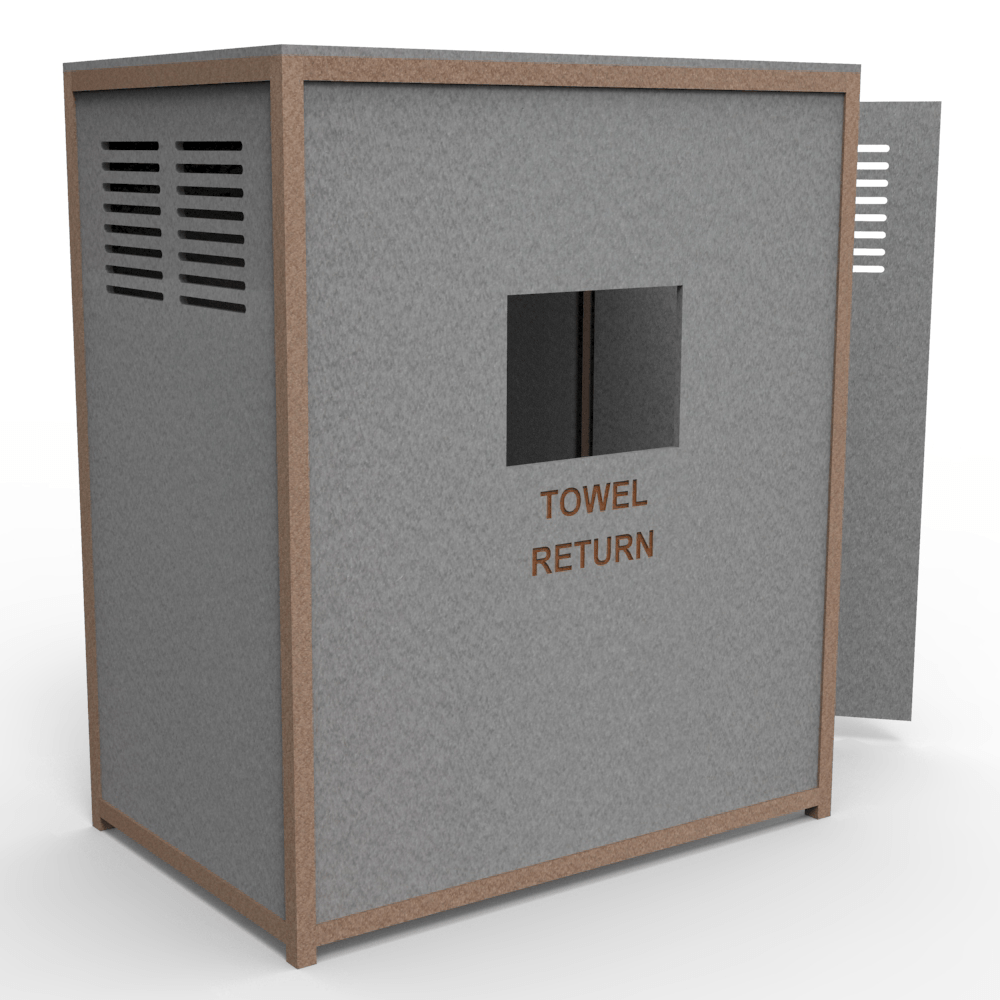 Towel Return Hut Hides Rolling Linen Carts & Laundry Trucks