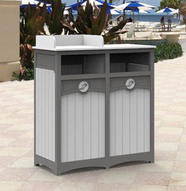 poolside recycling bins