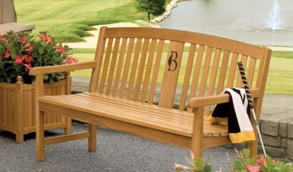 laser engraved bench