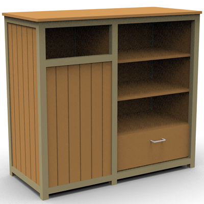Double Bussing Storage Cabinet