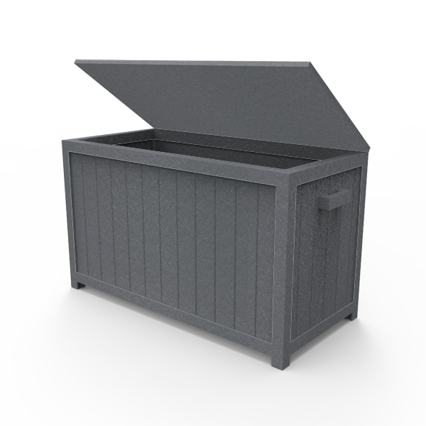 Pool Storage Box with Optional Casters for Portable Storage Outdoors