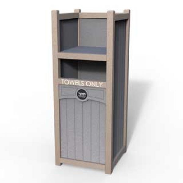 Gray Recycled Plastic Towel Return Bin