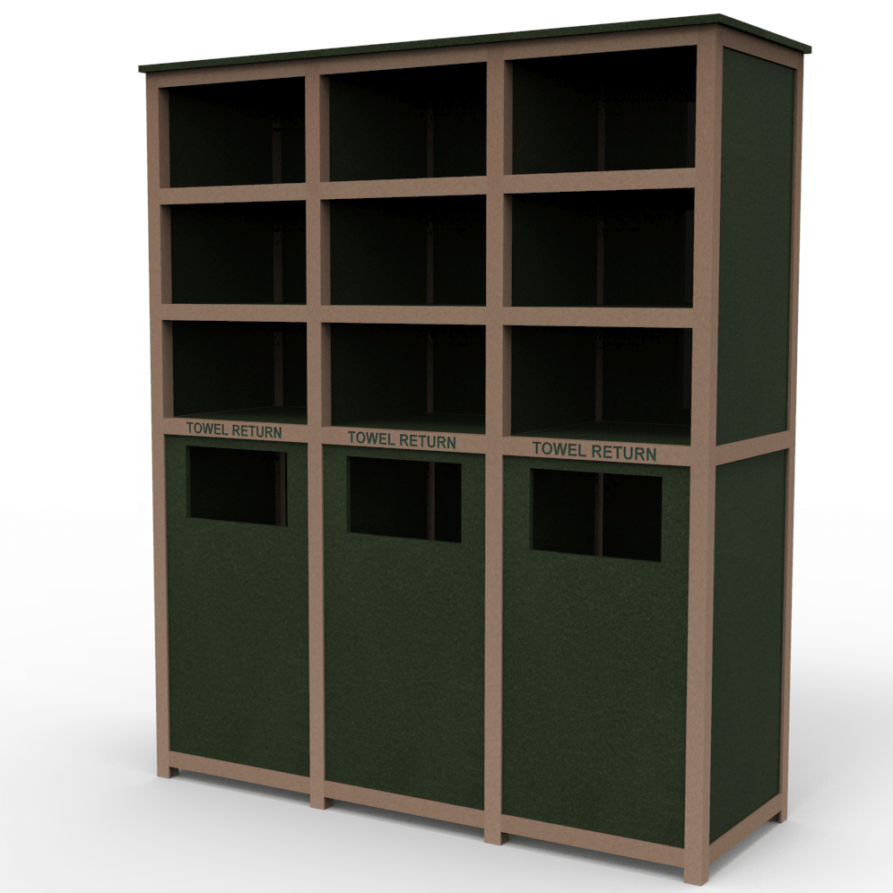 Outside Towel Station with Shelving R3 Site Furnishings