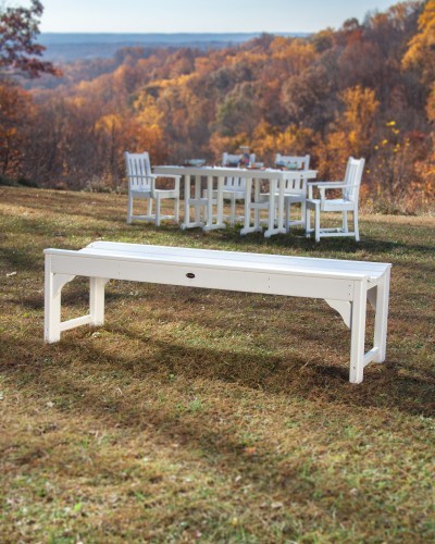 backless recycled plastic bench