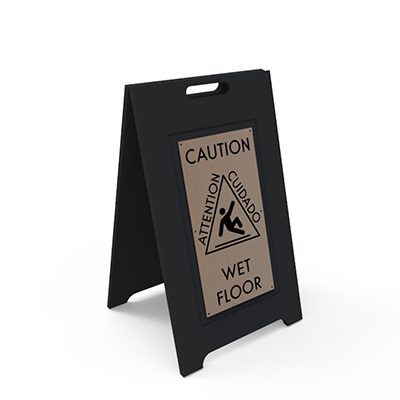 Two Sides Deluxe Wet Floor Sign Caution 