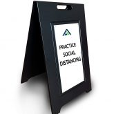 Social Distancing Sign Black